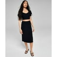 thumbnail image 1 of Now This Womens Side Slit Midi Skirt Black S, 1 of 3