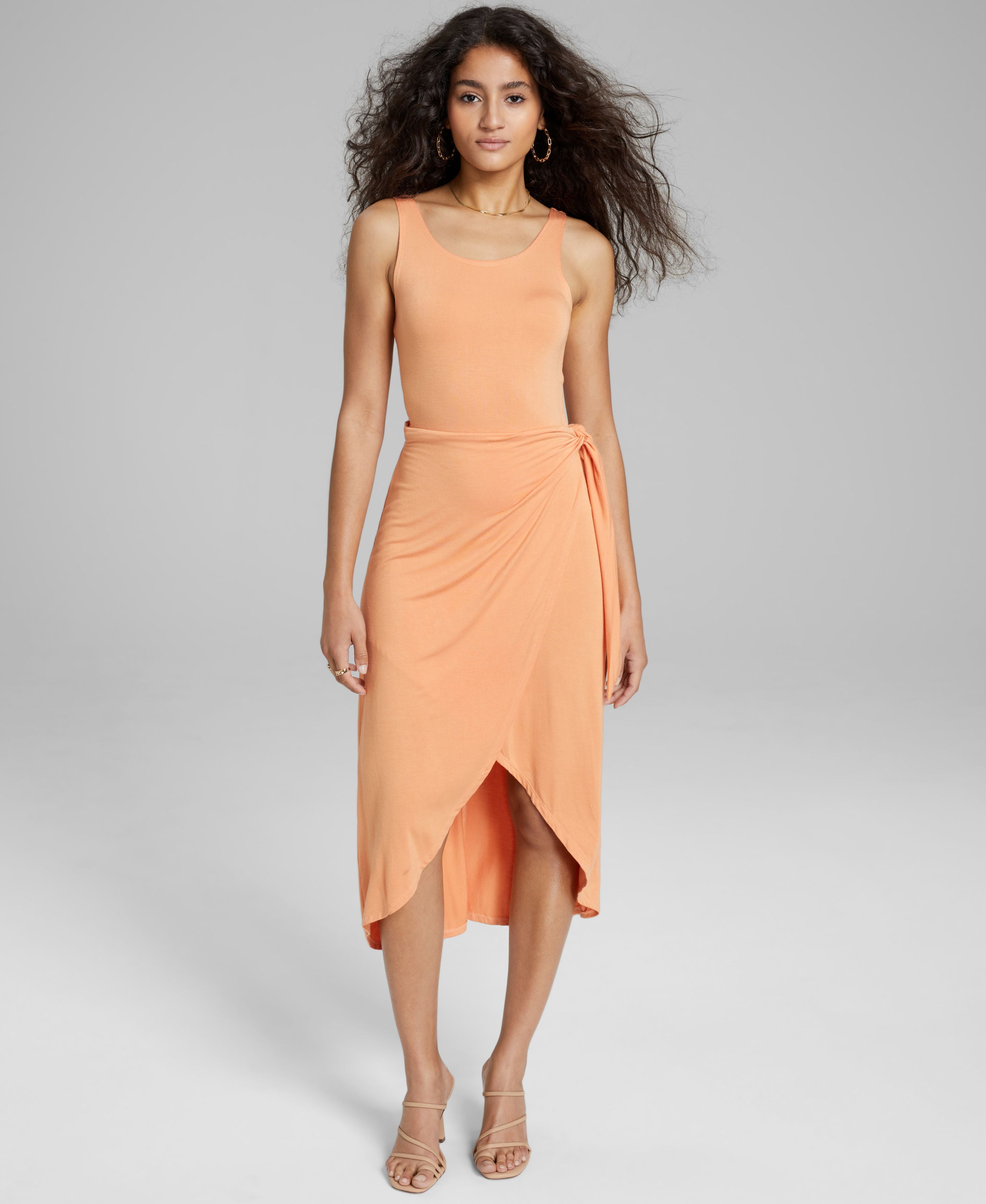 and now this midi dress And Now This Women's Petite Scoop Neck Smocked Midi Dress - Blue