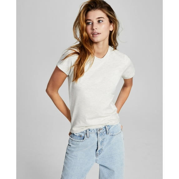 Now This Womens Slim Fit T-Shirt Heathered Oatmeal S