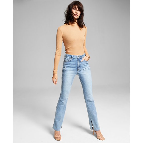 Now This Womens Slit Flare Leg Jeans Ryan Wash 26