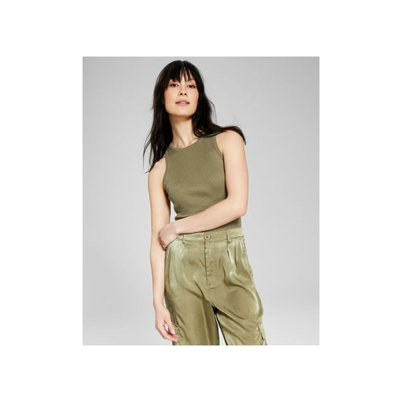 Now This Womens Sweater Tank Top Olive L