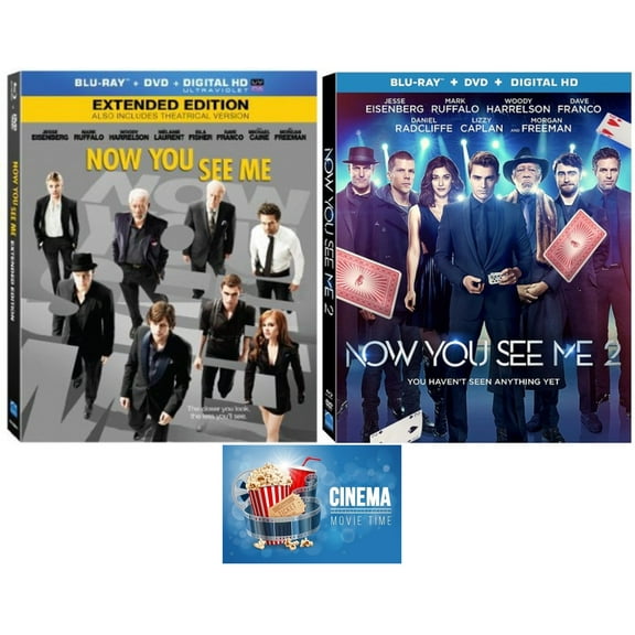 Now You See Me One 1 and Two 2 Blu Ray Double Feature with Cinema Movie Time Art Card