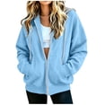 thumbnail image 1 of Nowekniz Cute Zip Up Hoodies for Women Loose Fit Comfy Casual Trendy Sweatshirts Fall Clothes with Pockets, 1 of 8