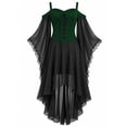thumbnail image 1 of Nowekniz Women Halloween Mesh Lace Patchwork Suspender Off Shoulder Court Style Gothic Dress, 1 of 7