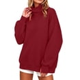 thumbnail image 1 of Nowekniz Women's Loose High-Neck Long-Sleeve Pullover Sweatshirt With Thumbholes, 1 of 9