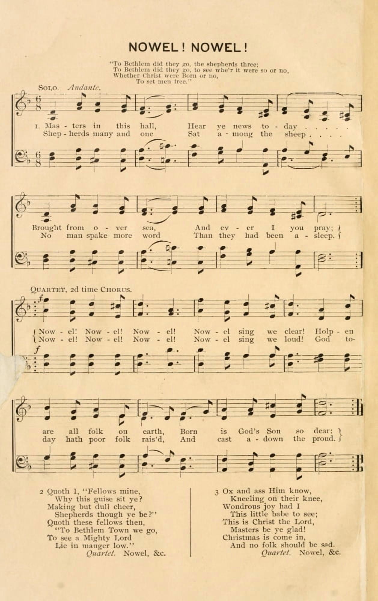 Nowel Nowel Christmas Carols Ancient & Modern 1897 Canvas Art - (18 x 24)