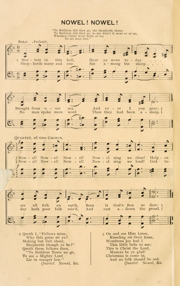 Nowel Nowel Christmas Carols Ancient & Modern 1897 Canvas Art - (24 x 36)