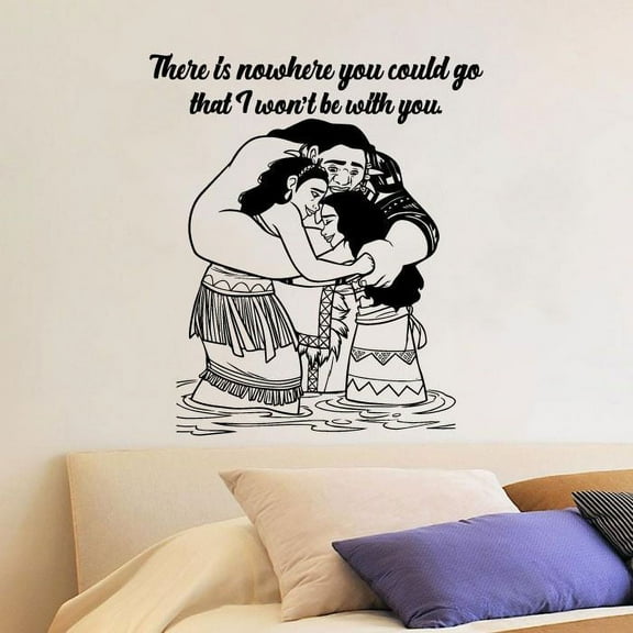 There IS Nowhere You Could Go That I Wont Be With YouVinyl Wall Art Sticker Decal Moana Disney Themed Wall Sticker For GirlBoy Kid Room Design Bedroom Nursery Kindergarten Decoration Size (30x30 inch)