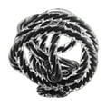 thumbnail image 1 of Nox Modern Glass Knot Loop Abstract Tabletop Sculpture - Textured Black Rope, 1 of 6