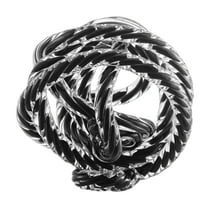 Nox Modern Glass Knot Loop Abstract Tabletop Sculpture - Textured Black Rope