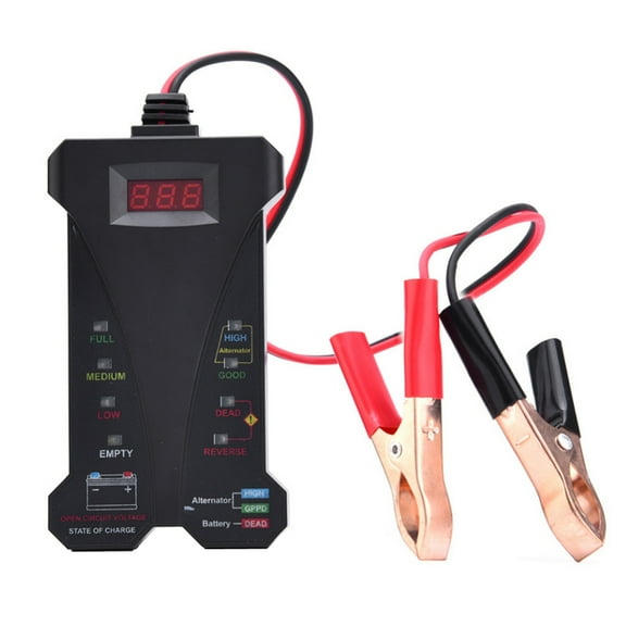 Noxiang 12V Digital Battery Tester Voltmeter and Charging System Analyzer with LCD Display and LED Indication