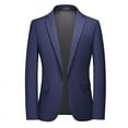 thumbnail image 1 of NoxwB (3XL-6XL)Men's Big and Tall Fashion Solid Color Slim Fit Blazer Casual Wedding Business Suit Jacket Lapel Long Sleeve One-Button Dress Coat Navy 6XL, 1 of 7