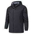 thumbnail image 1 of NoxwB Big and Tall Men's Lightweight Wind-Resistant Rain Jackets Thermal Casual Outdoor Climbing Windbreaker Full-Zip Long Sleeve Softshell Hoodies Black 3XL, 1 of 2