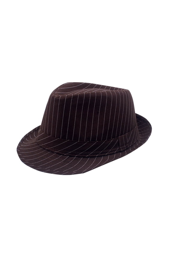 Fashion Fedora Hat Jazz Men Vintage Sun Cap Panama Beach Stripe Bowler Hats Cotton Caps for Summer Brown 58