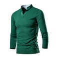 thumbnail image 1 of NoxwB (M-7XL)Men's T-Shirt Casual Workout Plus Size Cotton Slim Fit Base Shirt Stand Collar Long Sleeve Pullover Tees Green 7XL, 1 of 4