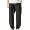 thumbnail image 1 of NoxwB (M-8XL)Men's Big and Tall Casual Fleece Lightweight Solid Loose Pants Daily Home Sweatpants Elastic Waist Drawstring Tapered Trouser with Pockets Black 6XL, 1 of 7