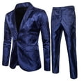 thumbnail image 1 of NoxwB Men’S Suit Slim 2-Piece Suit Business Wedding Party Jacket Coat & Pants Navy XL, 1 of 5