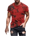 thumbnail image 1 of NoxwB Men's 3D Novelty Tie Dye Funny Graphic T-Shirts Regular Fit Lightweight Round Neck Short Sleeve Pullover Shirts Summer Casual Athletic Basic Tees Red L, 1 of 5