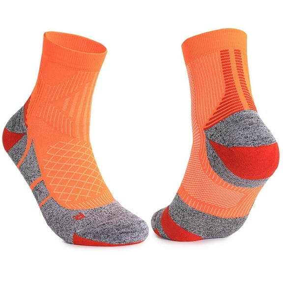 NoxwB Men's Athletic Socks for Running Basketball Thickened Sports Socks Cycling Socks Orange Free Size