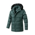 thumbnail image 1 of NoxwB Men's Big and Tall Thickened Fleece Lined Fluffy Detachable-Hood Parka Casual Waterproof Thermal Outdoor Climbing Skiing Windbreaker Multi-Pocket Long Sleeve Full Zip Jacket Green 2XL, 1 of 4