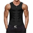 thumbnail image 1 of NoxwB Men's Compression Body Shaping Sauna Vest Casual Workout Fitness Gym Tank Tops Corset Neoprene Sleeveless Zipper Coat Black M, 1 of 4