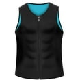 thumbnail image 1 of NoxwB Men's Compression Body Shaping Sauna Vest Casual Workout Fitness Gym Tank Tops Corset Neoprene Sleeveless Zipper Coat Blue M, 1 of 3