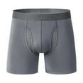 thumbnail image 1 of NoxwB Men's Cotton Quick Drying Anti-Wear Crotch Extended Boxer Briefs Sexy U Support Pouch Underpants Soft Comfy Underwear Gray L, 1 of 3
