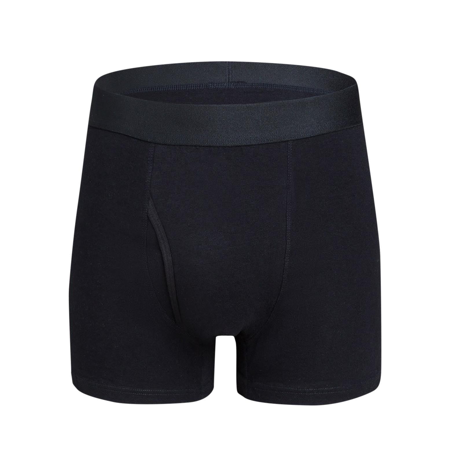 NoxwB Men's Cotton Solid Color Side-Opening Extended Boxer Briefs ...