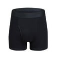 thumbnail image 1 of NoxwB Men's Cotton Solid Color Side-Opening Extended Boxer Briefs Support Pouch Four Corner Undershorts Soft Comfort Breathable Underwear Black L, 1 of 3