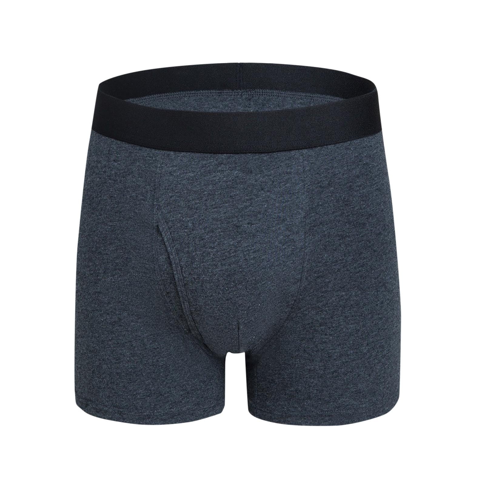 NoxwB Men's Cotton Solid Color Side-Opening Extended Boxer Briefs ...