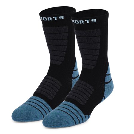 NoxwB Men's Cushioned Outdoor Hiking Socks Sweat Wicking Anti Odor Cotton Casual Everyday Work Athletic Crew Socks Black Free Size