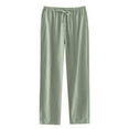 thumbnail image 1 of NoxwB Men's Drawstring Full-Length Cotton Pajama Pants Sleep Lounge Pajamas Green L, 1 of 9