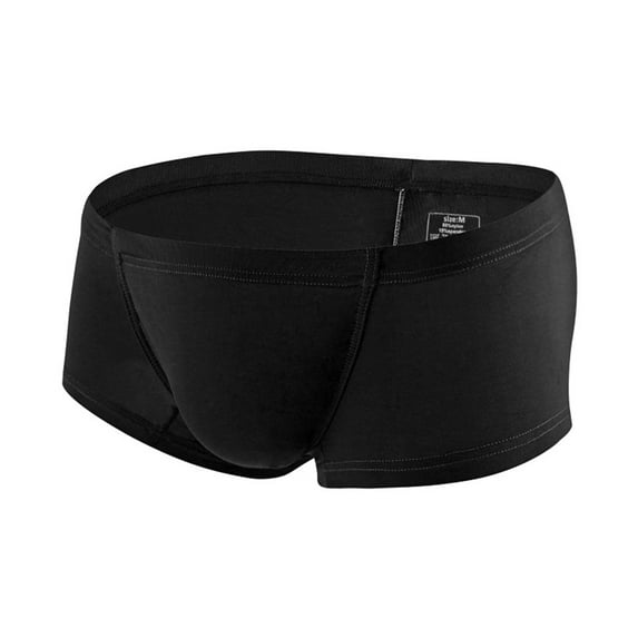 NoxwB Men's Ice Silk Thin Breathable Traceless Business Boxers Sexy Low Rise U Bulge Pouch Boxer Briefs Summer Comfort Underwear Black S