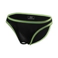 thumbnail image 1 of NoxwB Men's Ice Silk Thin Open-Crotch Sexy Lingerie Briefs Transparent Low Rise Underpants Cool Breathable Cozy Underwear Black S, 1 of 3