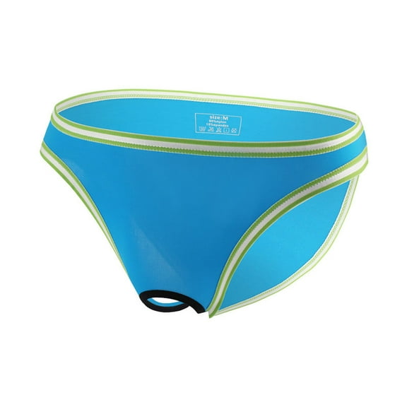 NoxwB Men's Ice Silk Thin Open-Crotch Sexy Lingerie Briefs Transparent Low Rise Underpants Cool Breathable Cozy Underwear Blue XL