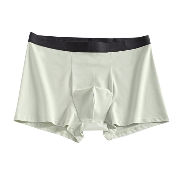 NoxwB Men's Large Size Cotton Lightweight Boxer Briefs Sexy Support Pouch Four Corner Undershorts Cozy Breathable Underwear Green XL