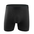 thumbnail image 1 of NoxwB Men's Pure Cotton Extended Opening Boxer Briefs Close Fit Comfort Breathable Four Corner Underpants U Bulge Pouch Undershorts Black L, 1 of 5