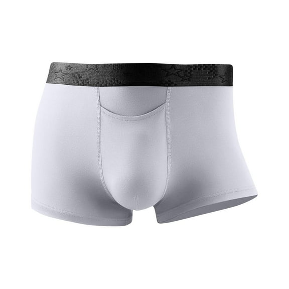 NoxwB Men's Pure Cotton Solid Color Close-Fitting Boxer Briefs Sexy Bulge Pouch Four Corner Underpants Breathable Comfortable Underwear White 3XL