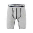 thumbnail image 1 of NoxwB Men's Pure Cotton Splicing Long Leg Boxer Briefs Close Fitting Side-Opening Built-in Pouch Underpants Soft Cozy Breathable Underwear Gray M, 1 of 3