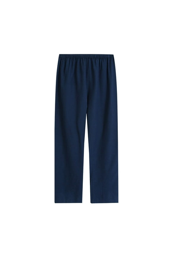 Men's Pyjama Pants Solid Plaid Flannel Lounge Pants Sleepwear PJs Bottoms Navy M