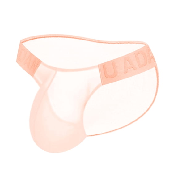 NoxwB Men's Sexy Translucent Bulge Pouch Jockstrap Briefs Low Waisted Cover Buttock Underpants Trendy Casual Underwear Orange XL