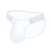 NoxwB Mens Sexy Translucent Bulge Pouch Jockstrap Briefs Low Waisted Cover Buttock Underpants Trendy Casual Underwear White XL