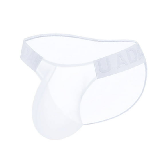 NoxwB Men's Sexy Translucent Bulge Pouch Jockstrap Briefs Low Waisted Cover Buttock Underpants Trendy Casual Underwear White XL