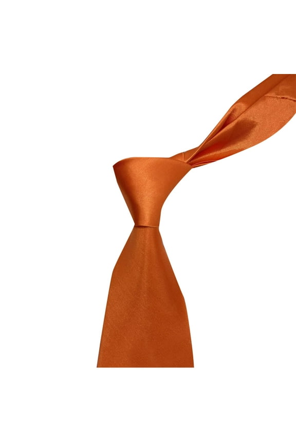 Men's Solid Color Ties for Business Casual to Formal Occasions - Necktie for Men - Perfect Men's Gifts Orange Free Size