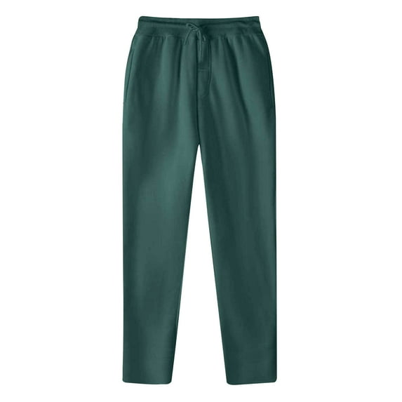 NoxwB Men's Sweatpants Casual Athletic Solid Color Joggers Drawstring Elastic Waist Straight Leg Pants with Pockets Army Green M