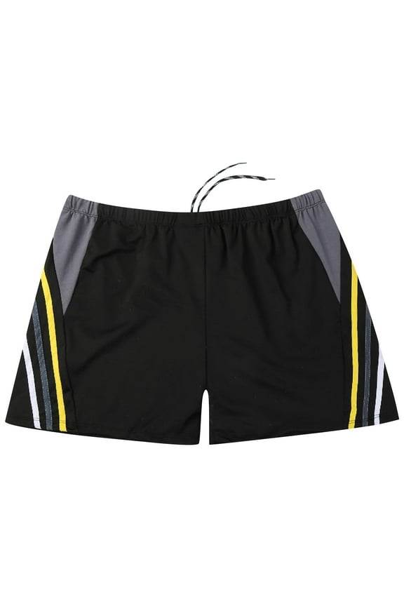 Men's Swim Trunks Quick Dry Board Shorts with Drawstring Beach Bathing Suits Stylish Color Block Swimwear Gray XL