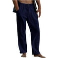 thumbnail image 1 of NoxwB Men's Thin Color Block Drawstring Joggers Casual Workout Fitness Pants Elastic Waist Slim Fit Lightweight Sweatpants with Pockets Dark Blue 4XL, 1 of 5