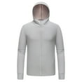 thumbnail image 1 of NoxwB Men's UPF 50+ Sun Protection Hoodie Zip Long Sleeve Rash Guard Anti-UV Lightweight Breathable Zip Pocket Sunscreen Shirt Gray XXXXL, 1 of 5