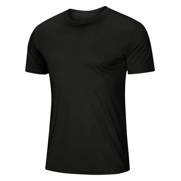 NoxwB Men's Upf 50+ Athletic T-Shirt - Lightweight, Quick-Dry Rashguard, Sun Protection Spf Shirt for Outdoor Activewear, Crewneck Swim & Fishing Top Black XL