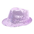thumbnail image 1 of NoxwB Men's Vintage Sequins Bling Fedora Hat Sparkle Shining Bucket Cap Hat Rose Gold 58CM, 1 of 5